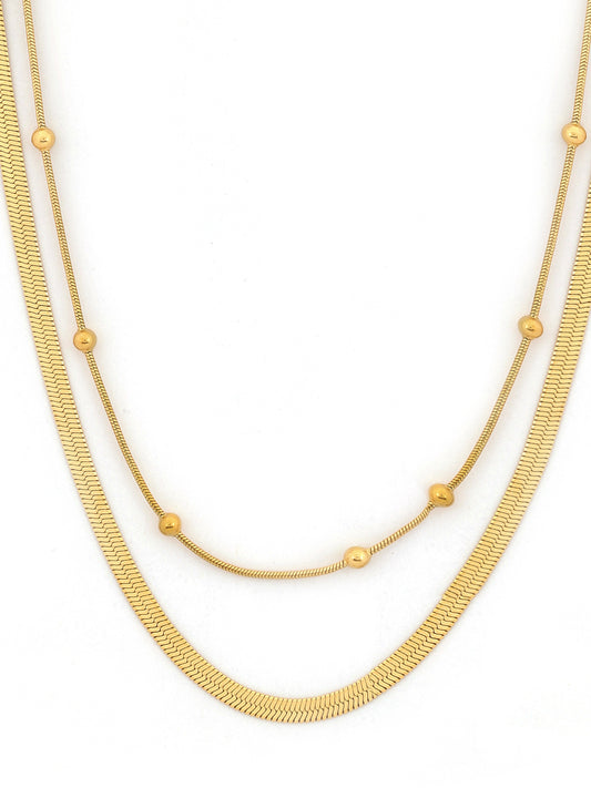 Dual Strand Gold Plated Necklace