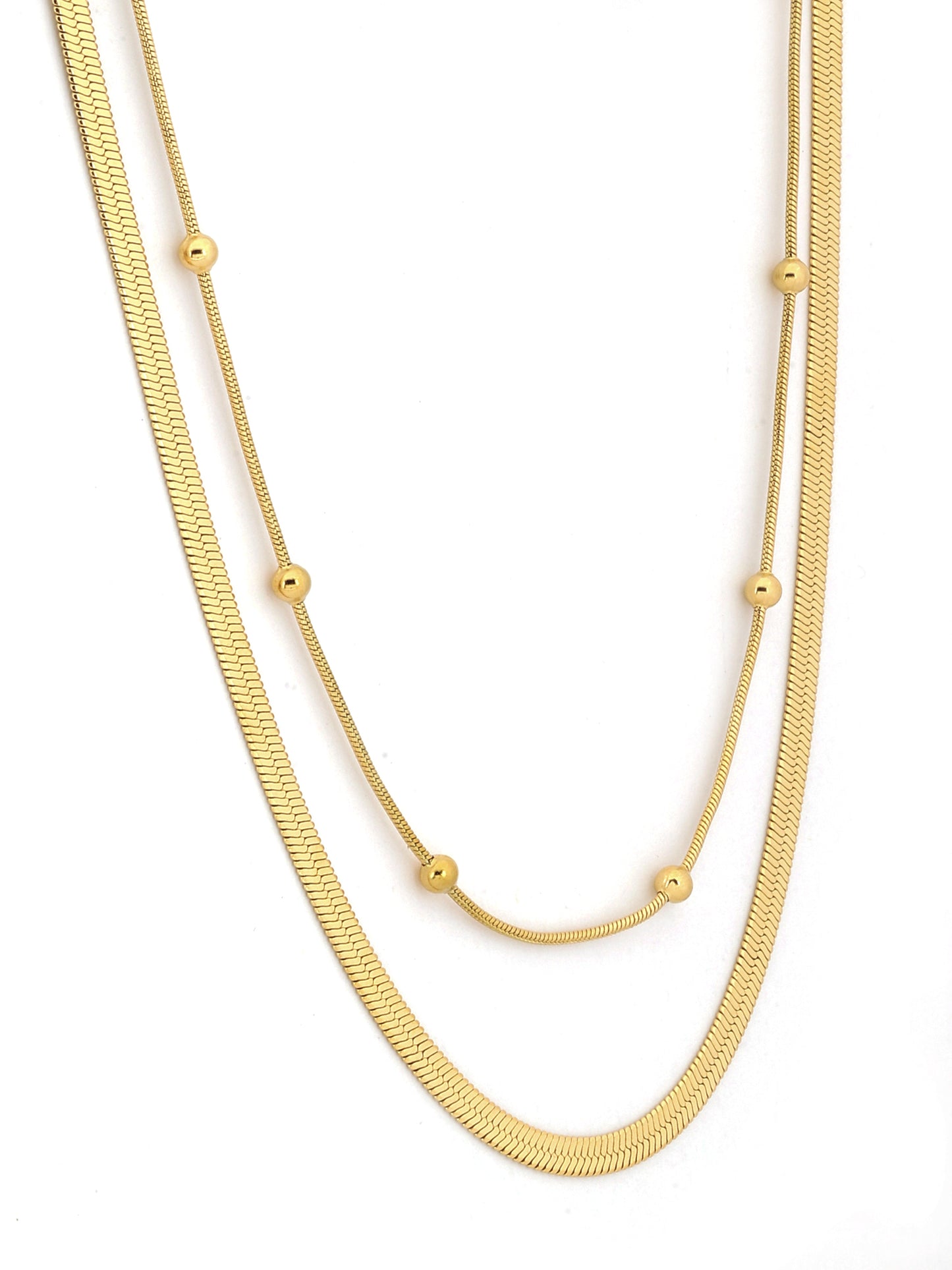 Dual Strand Gold Plated Necklace