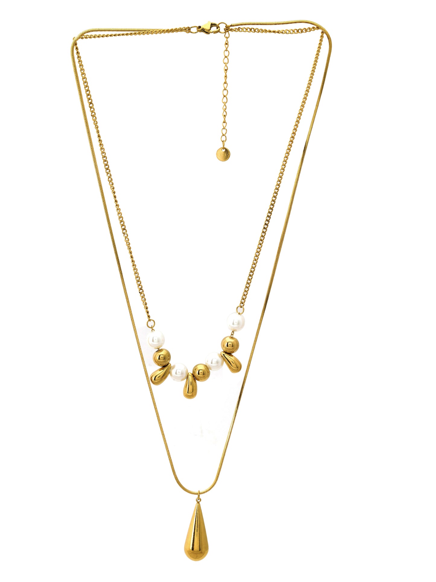 Double Layer Teardrop Pearl Necklace