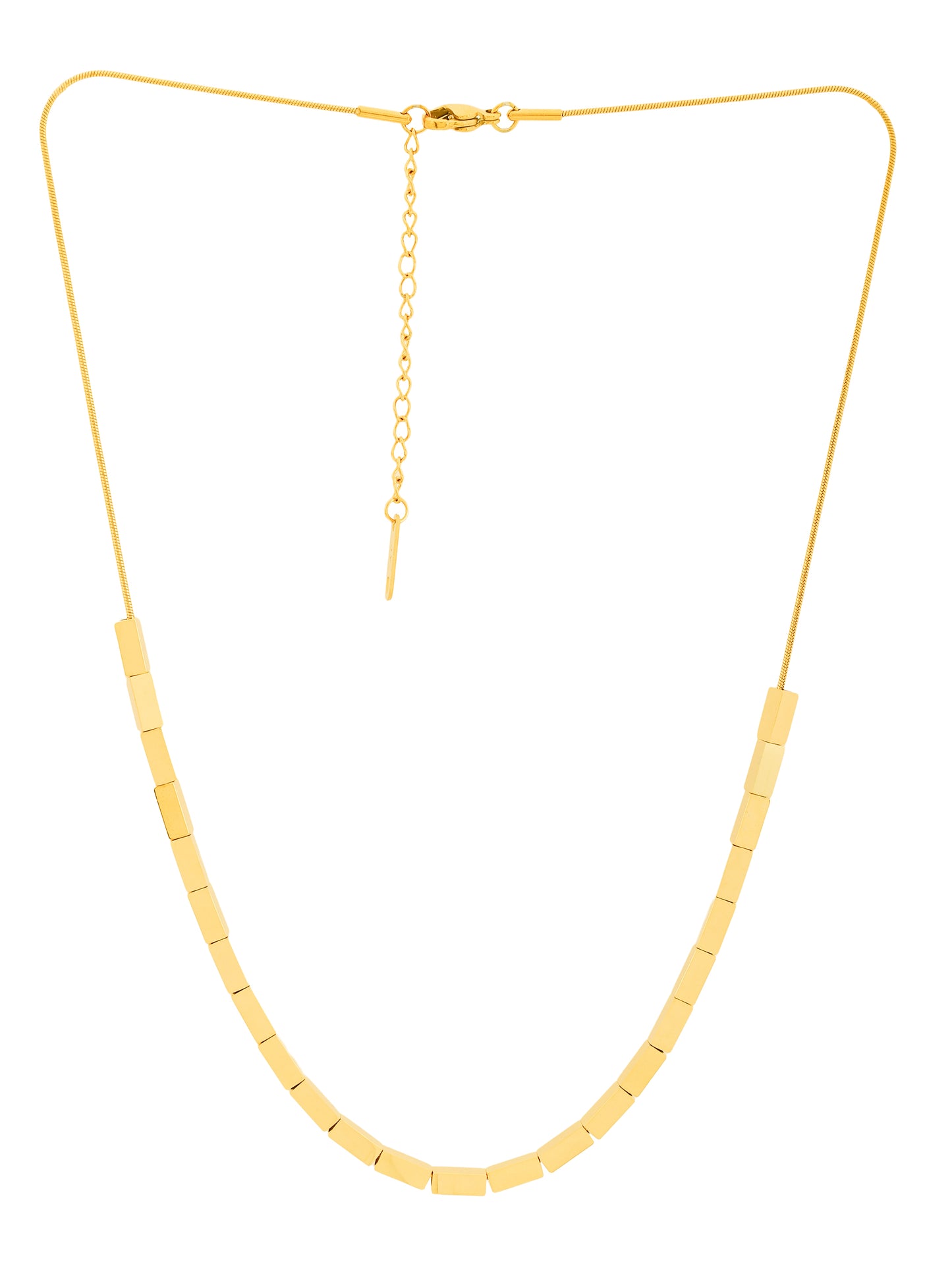 Elegant Gold-Plated Cube Necklace