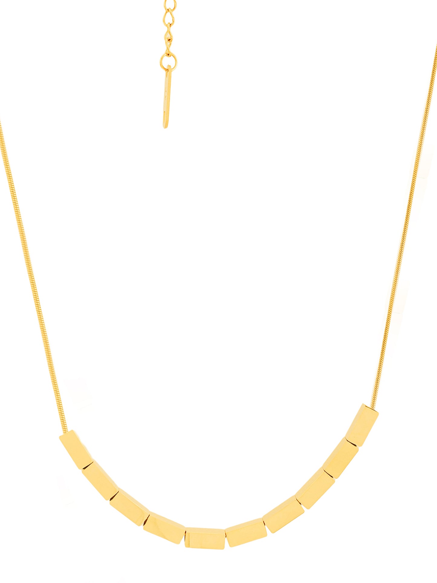 Gold Box Bead Choker Necklace