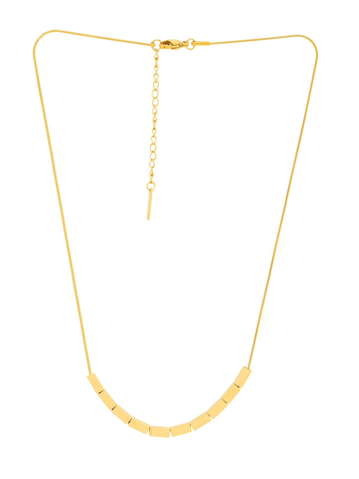 Gold Box Bead Choker Necklace