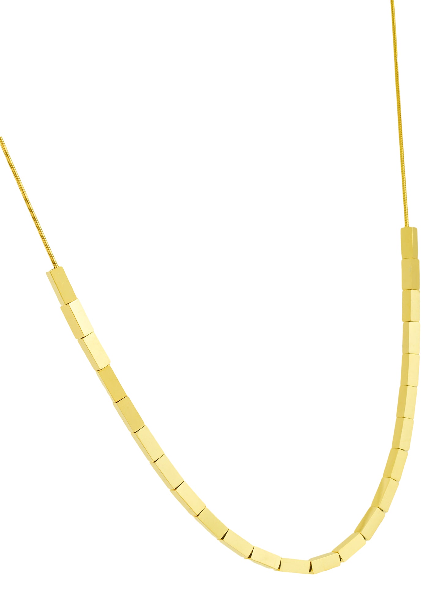 Elegant Gold-Plated Cube Necklace
