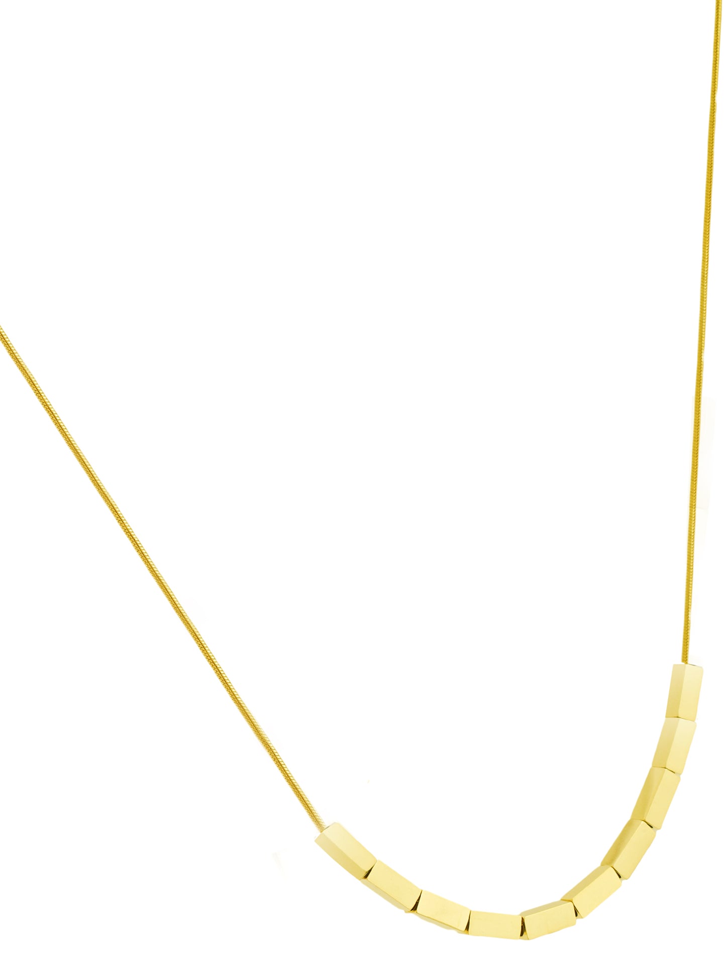 Gold Box Bead Choker Necklace