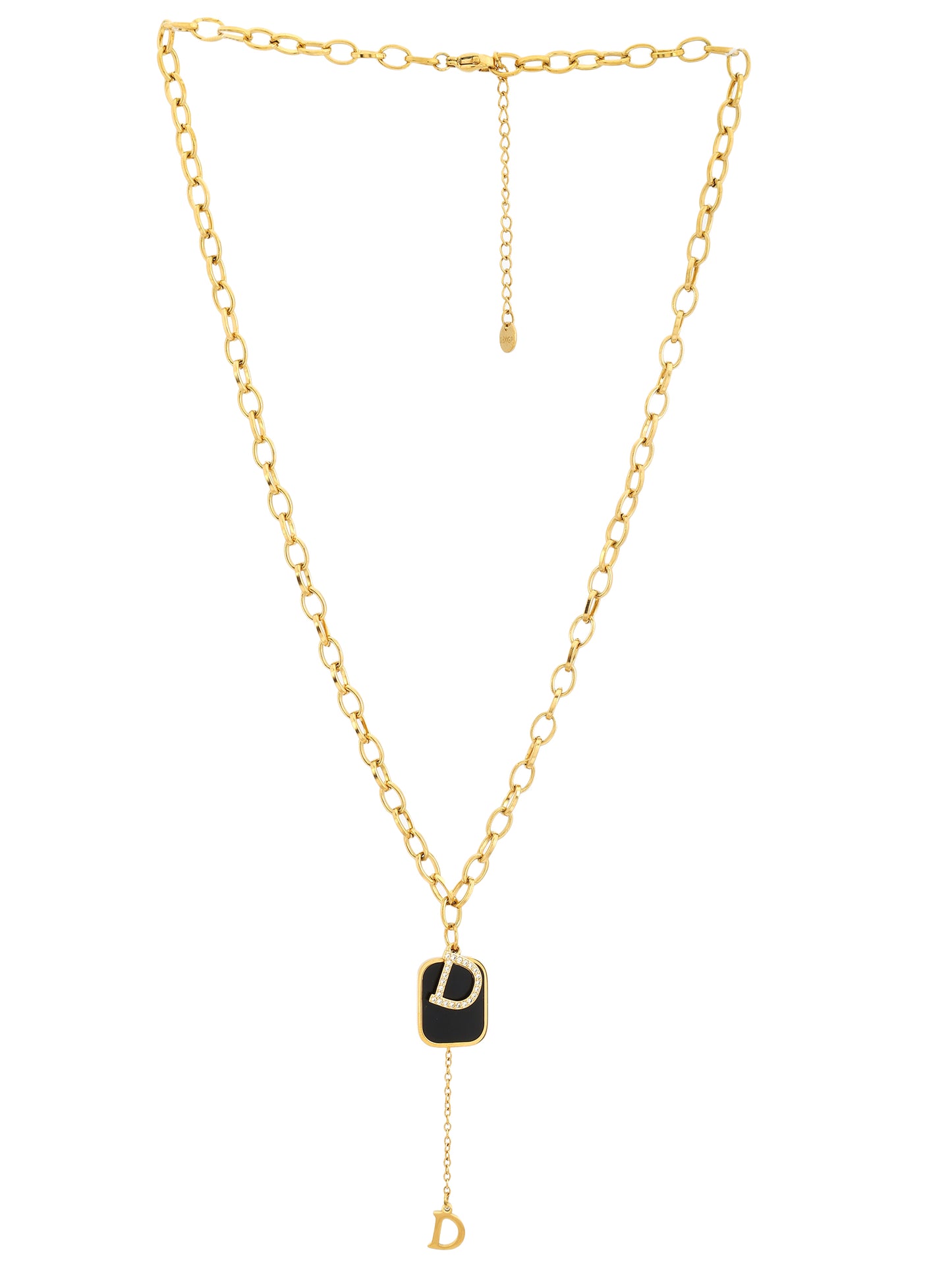 Gold-Plated Initial Pendant Necklace