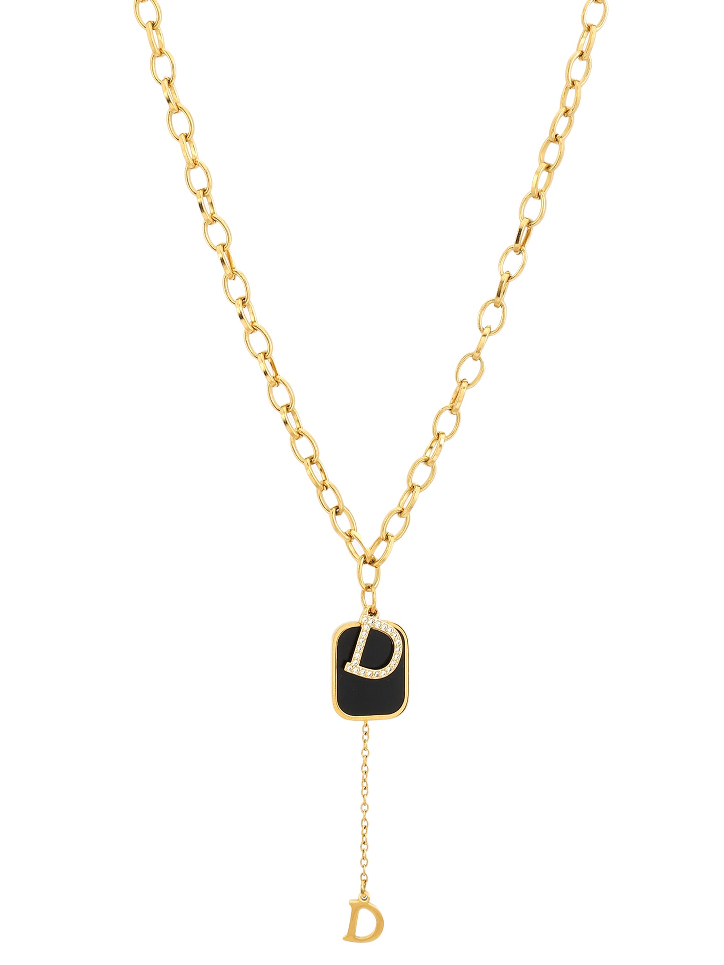 Gold-Plated Initial Pendant Necklace