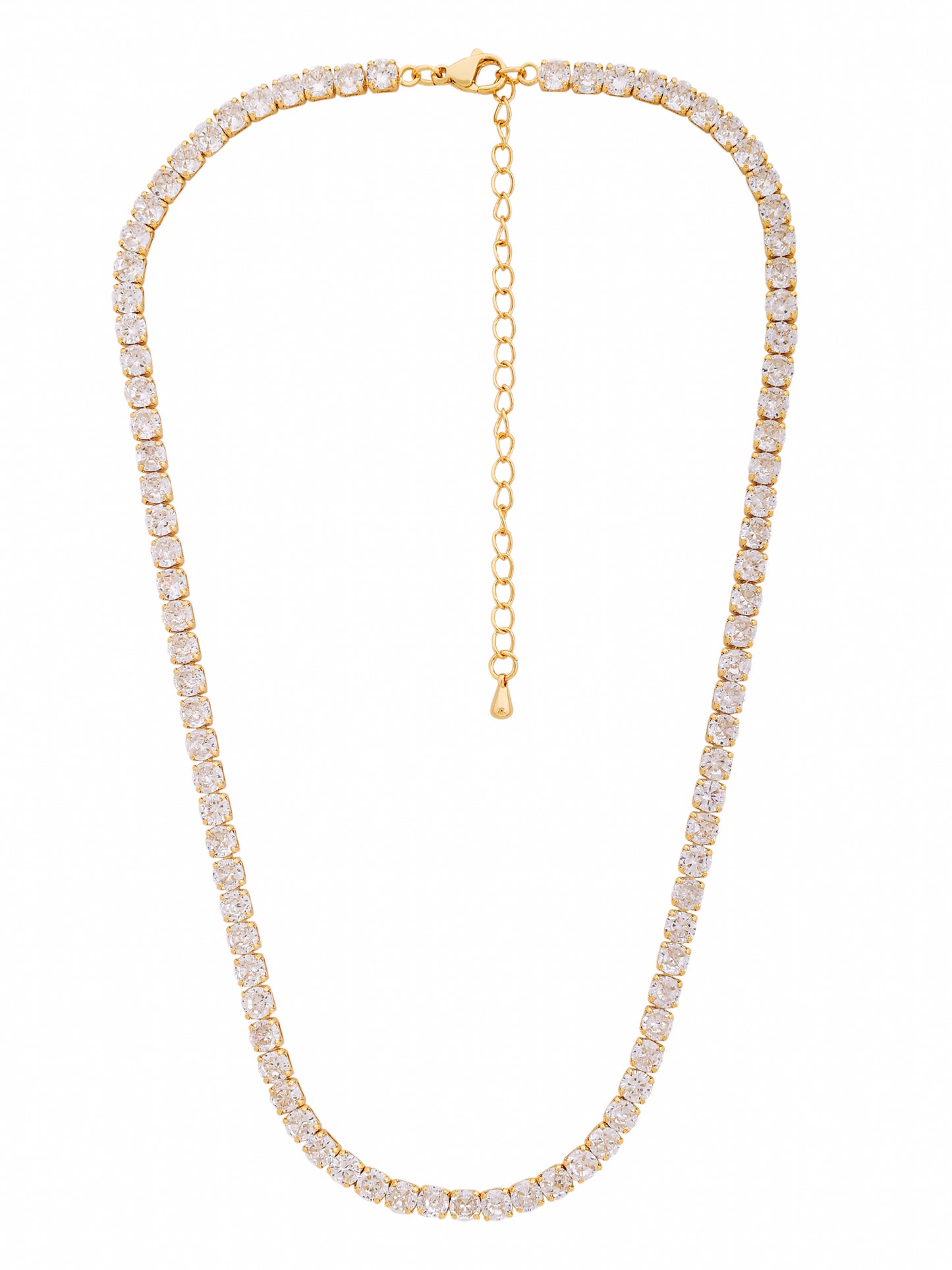 Round Cut CZ Tennis Chain Necklace