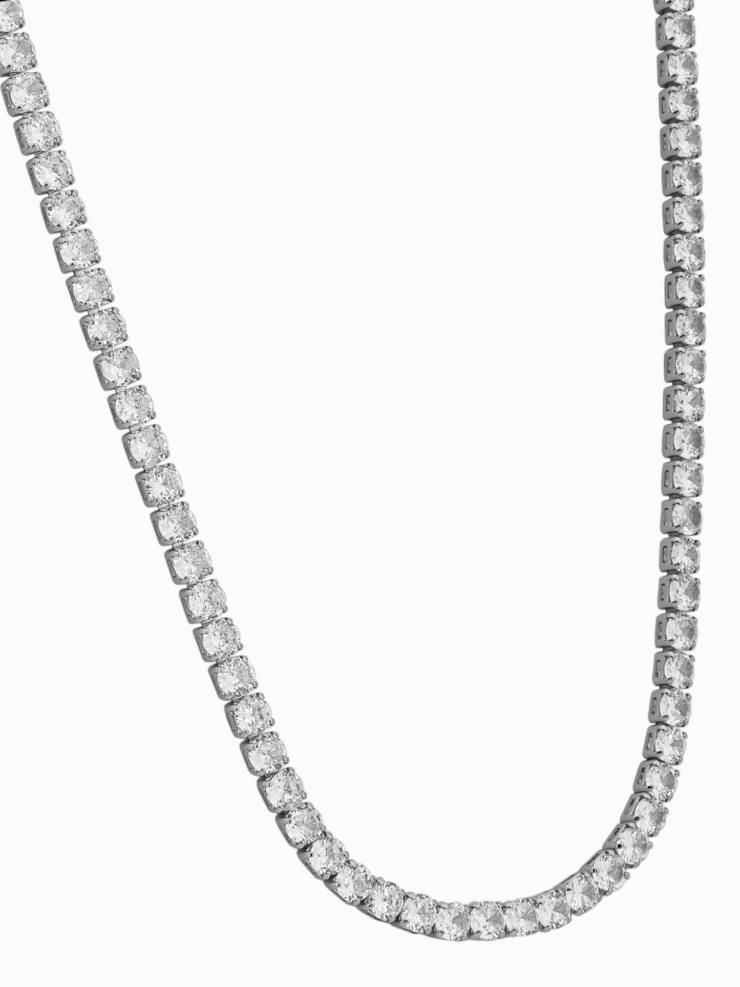 Elegant Silver Tennis Necklace