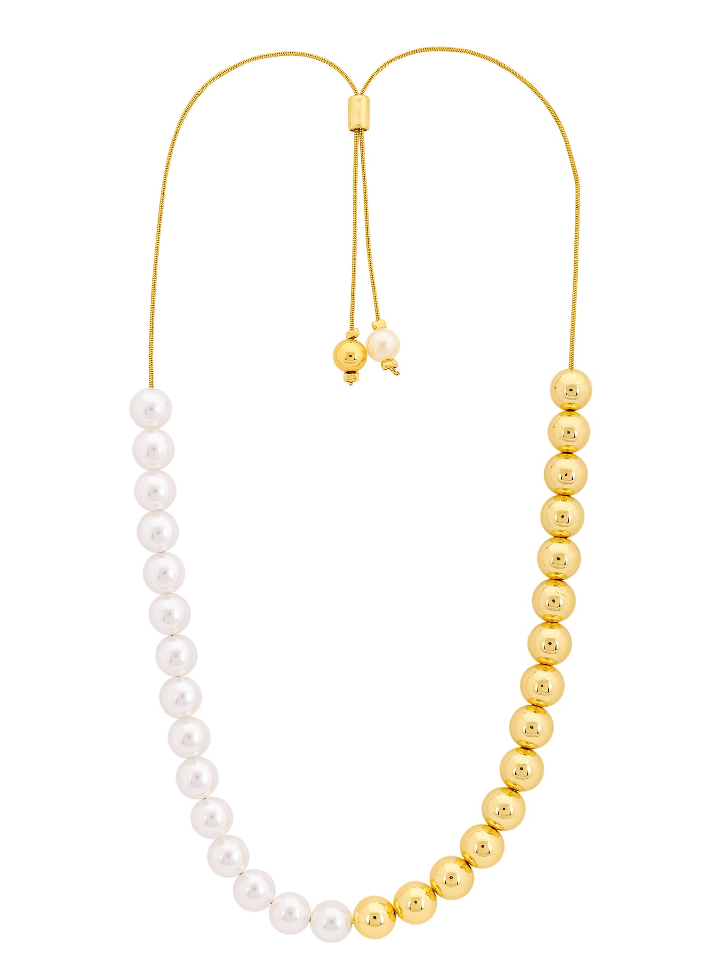 Gold-Plated and Pearl Bead Necklace