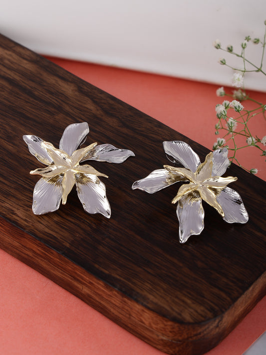 Gold & Silver Flower Earrings