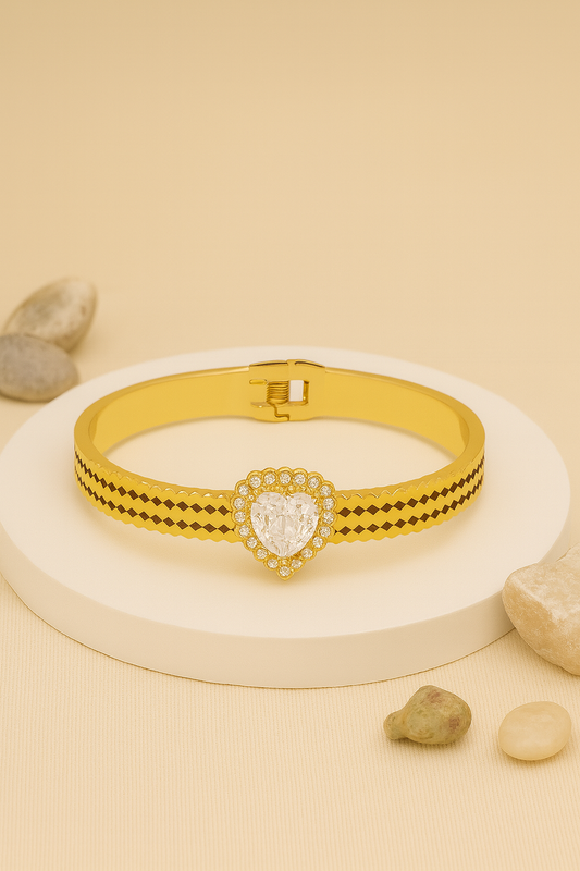 Heart Emblem Stone Bracelet