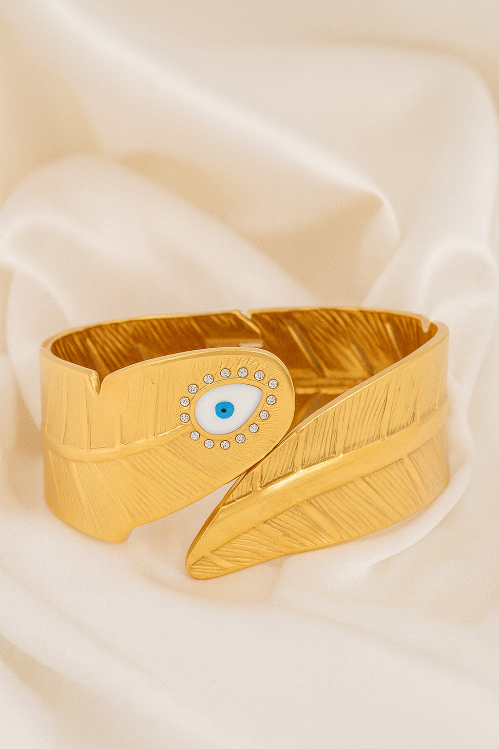 Golden Plume Evil Eye Bangle