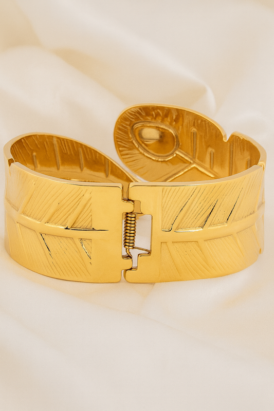 Golden Plume Evil Eye Bangle