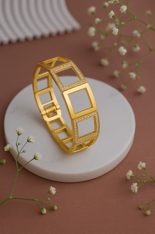 Luxe Geometric Gold Bracelet