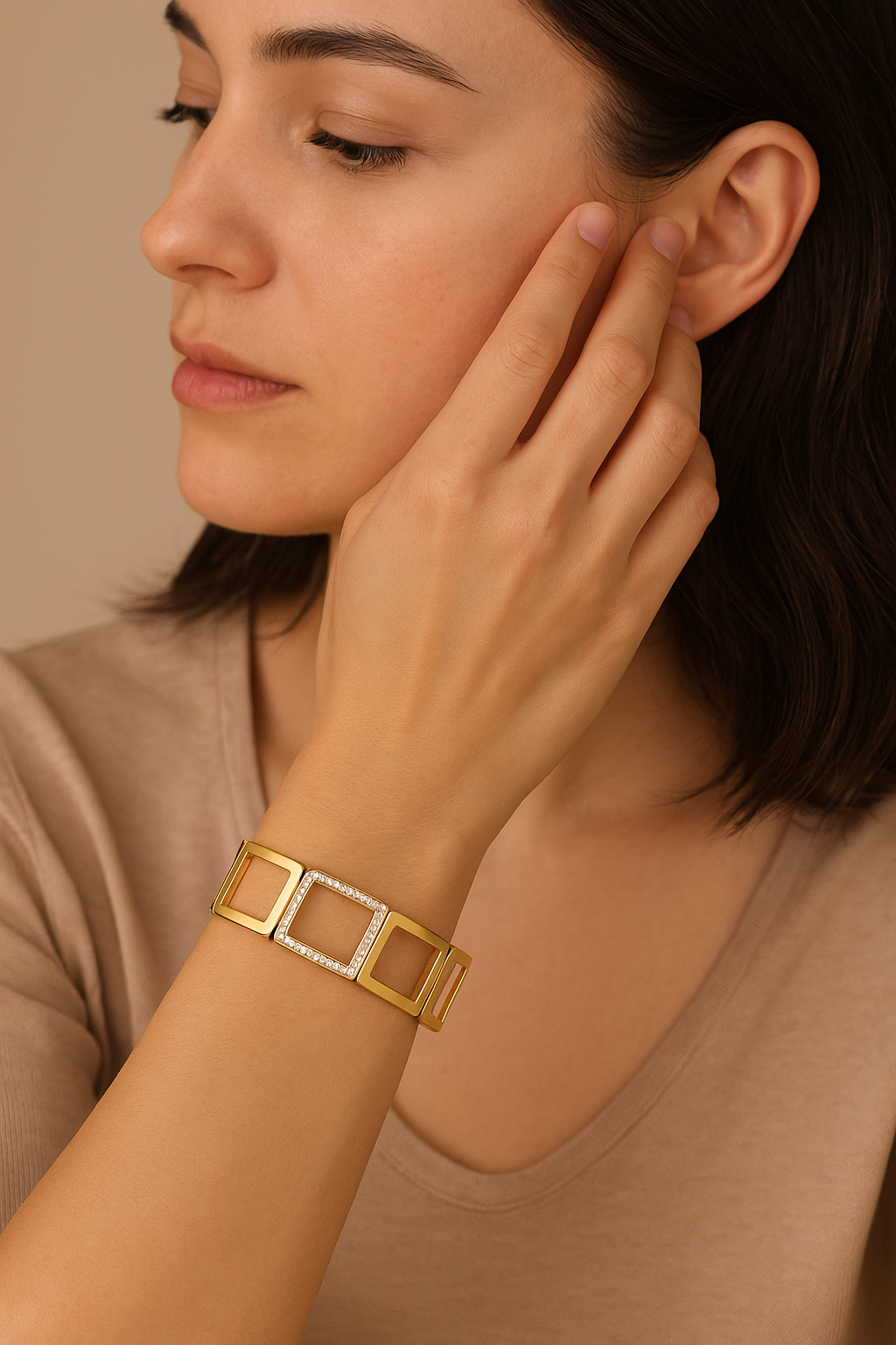 Luxe Geometric Gold Bracelet