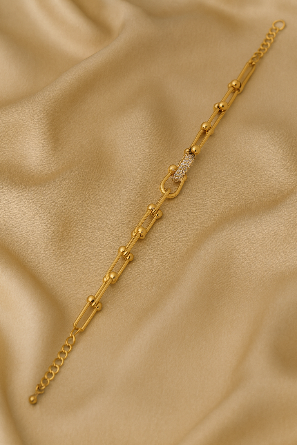 Crystal-Encrusted Link Chain Bracelet