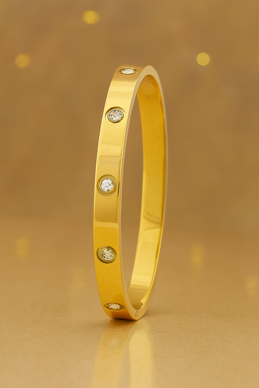 18k Gold Plated Bracelet With American Diamond