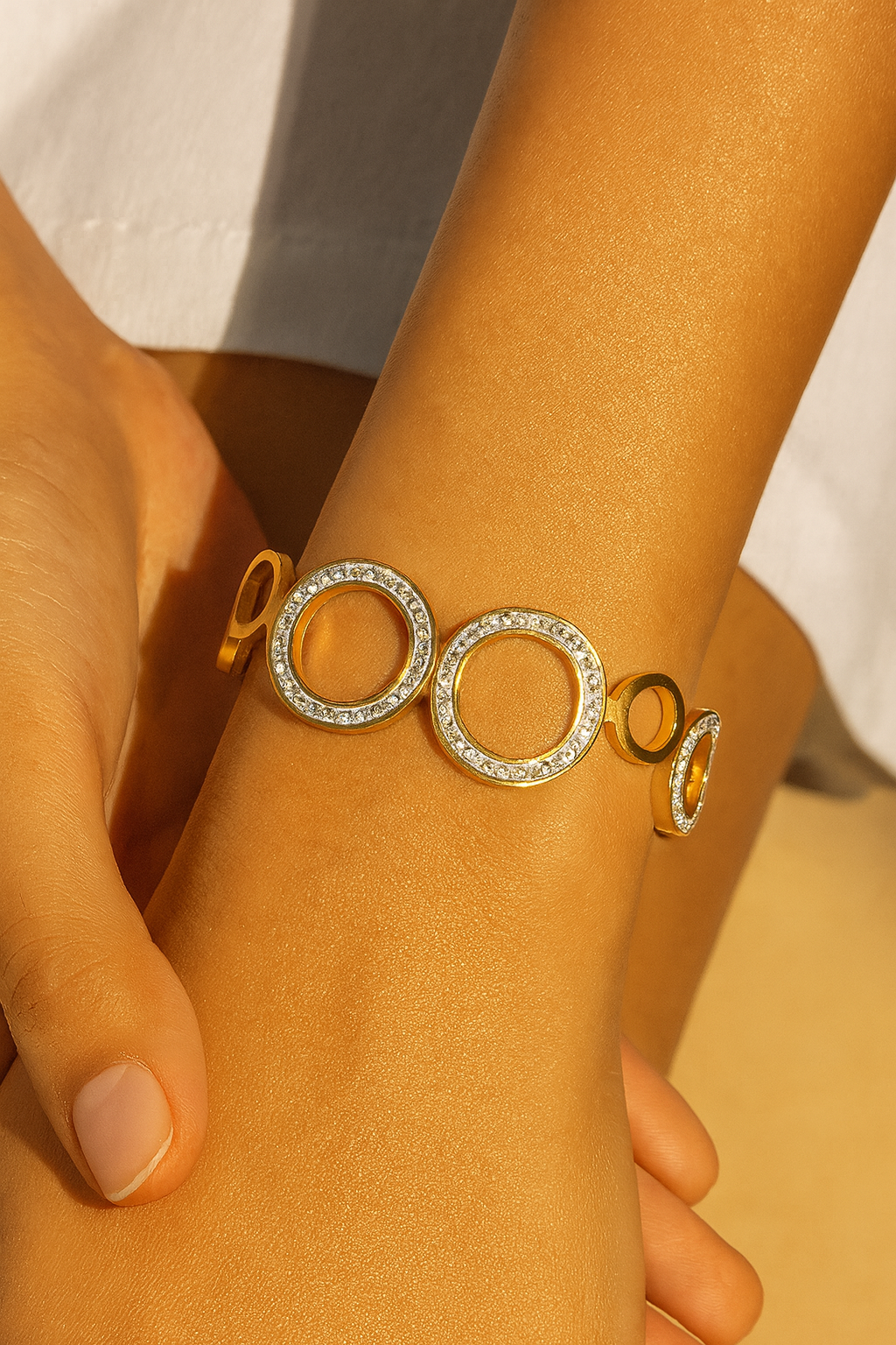 Crystal Hoop-Link Bangle