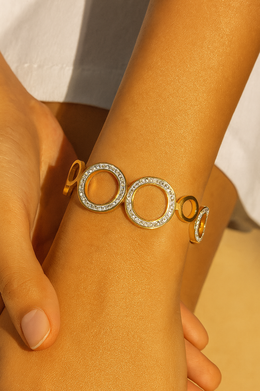 Crystal Hoop-Link Bangle