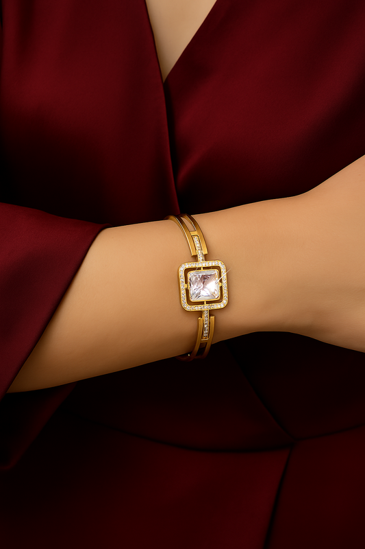 Modern Square Centerpiece Bracelet