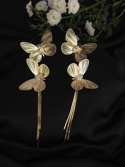 Butterfly Wing Long Drop Earrings