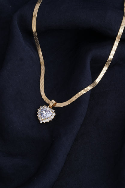 Crystal Heart Charm Necklace