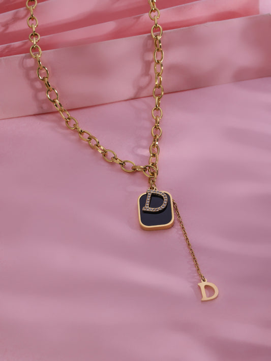 Gold-Plated Initial Pendant Necklace