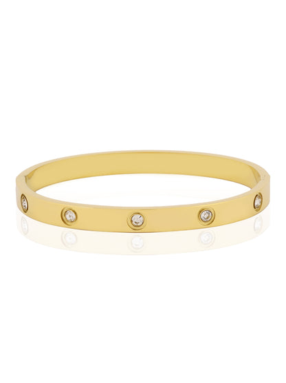 18k Gold Plated Bracelet With American Diamond