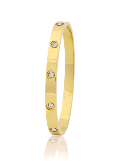 18k Gold Plated Bracelet With American Diamond