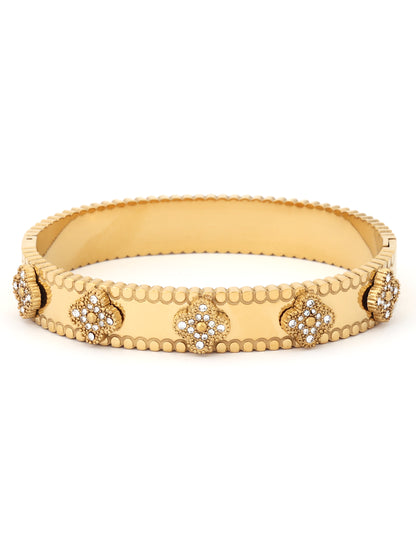 Elegant Clover Bloom Cuff Bracelet