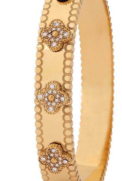 Elegant Clover Bloom Cuff Bracelet
