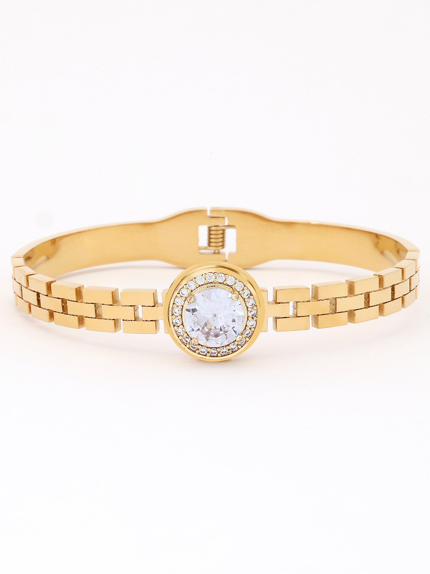 18k Gold Plated Round Crystal American Diamond Bracelet