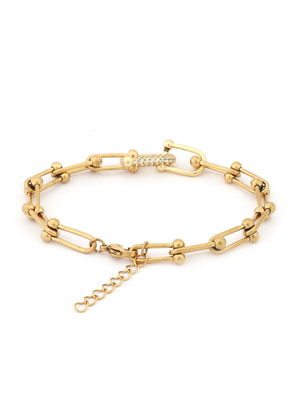 Crystal-Encrusted Link Chain Bracelet
