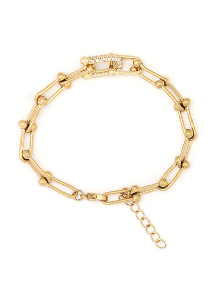 Crystal-Encrusted Link Chain Bracelet