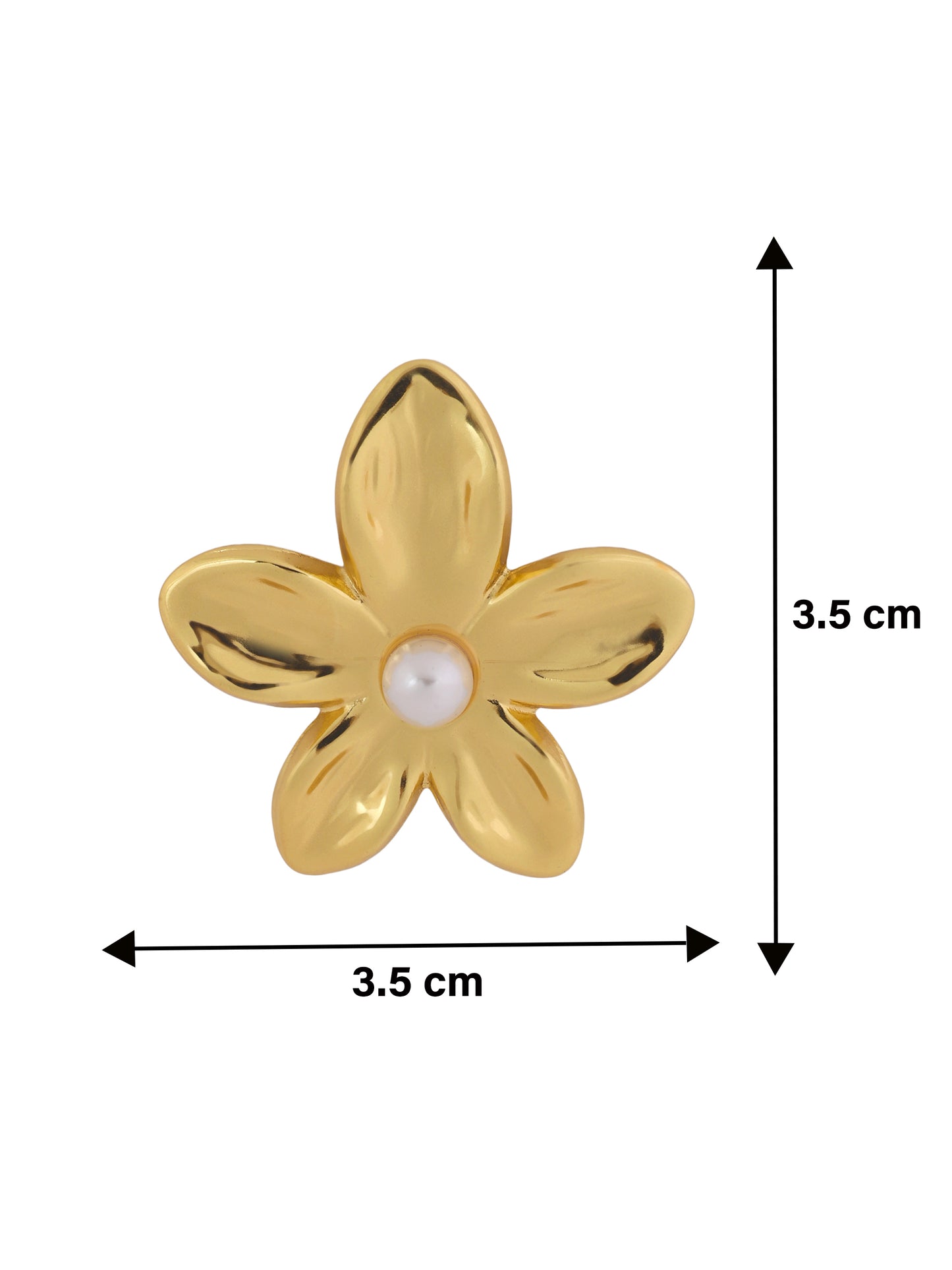 Floral Stud Earrings With Pearl Center