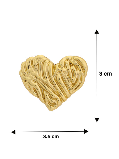Gold Heart Chunky Studs