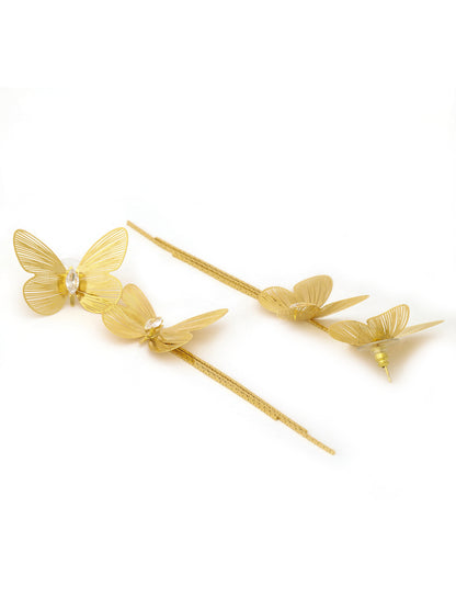 Butterfly Wing Long Drop Earrings