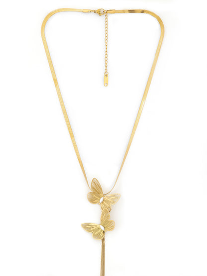 Twin Butterfly Cascade Necklace