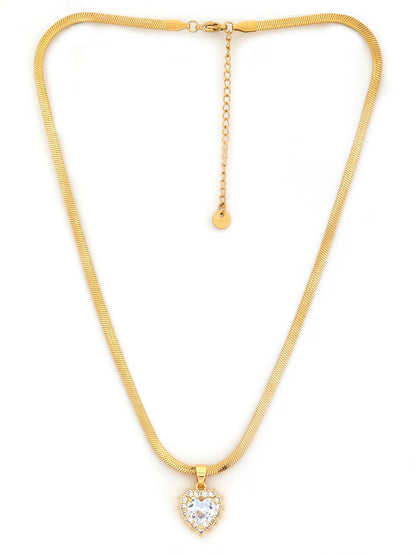Crystal Heart Charm Necklace
