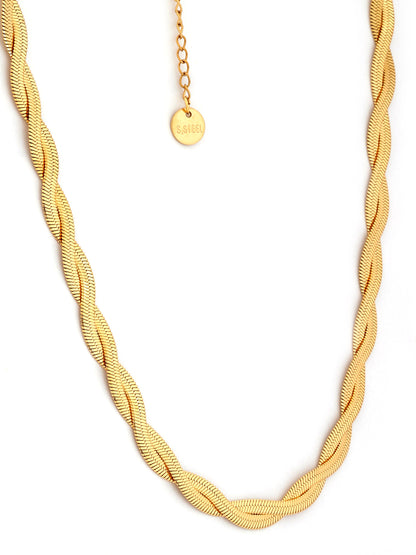 Gold Plated Twisted Chain Necklace