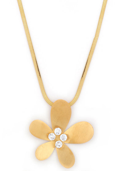 Floral Charm Necklace in Gold