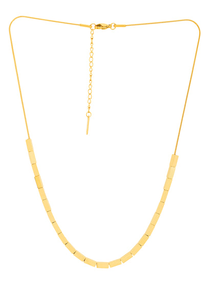 Elegant Gold-Plated Cube Necklace