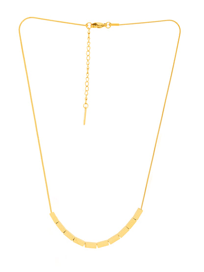 Gold Box Bead Choker Necklace