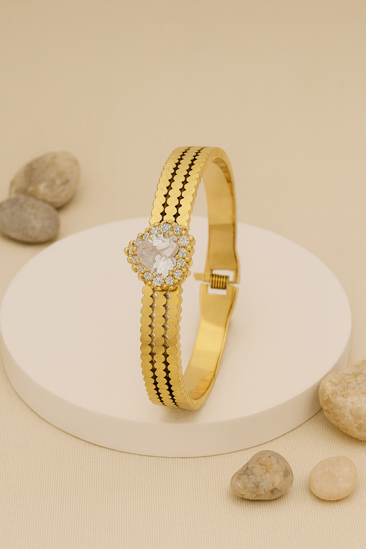 Heart Emblem Stone Bracelet