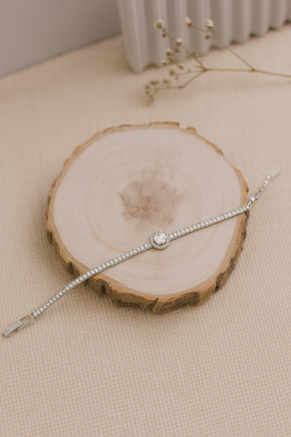 Diamond Halo Charm Bracelet