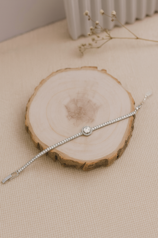 Diamond Halo Charm Bracelet