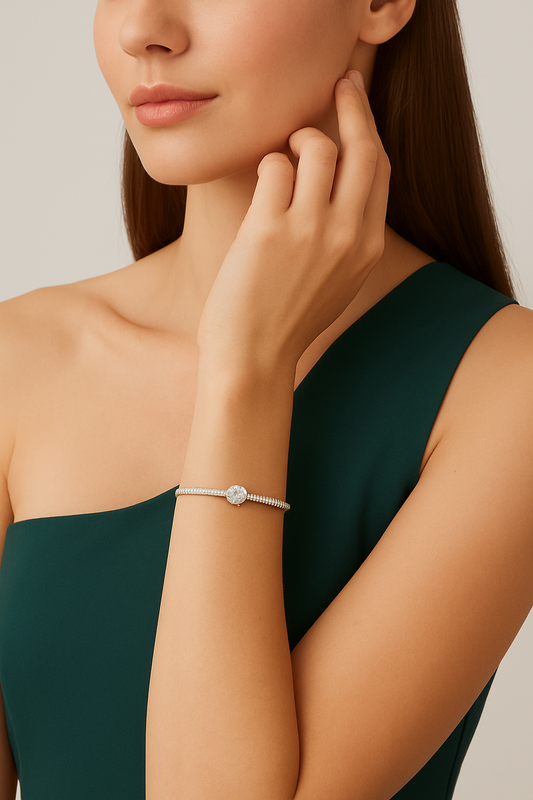 Diamond Halo Charm Bracelet