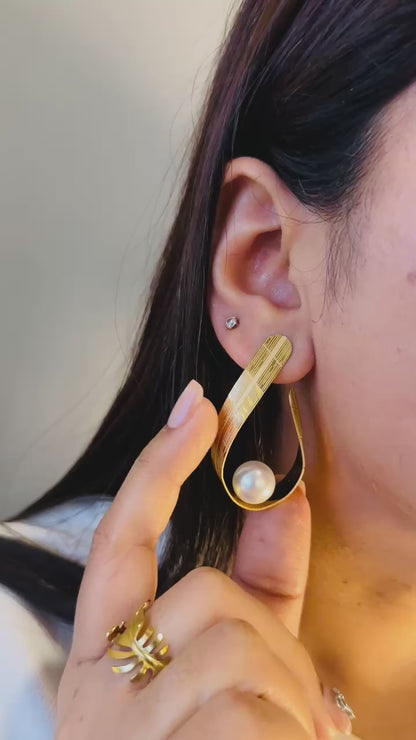 Designer Abstract Pearl Earrings