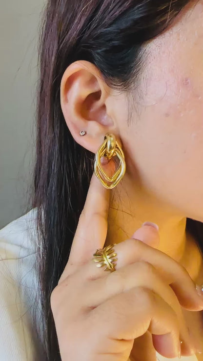 Geometric Link Drop Earrings