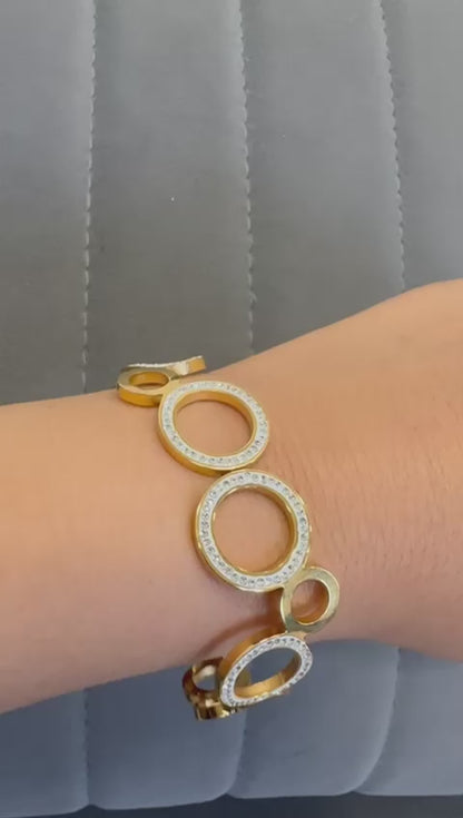 Crystal Hoop-Link Bangle